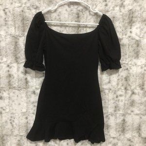 Princess Polly Black Mini Dress with Off Shoulder Style SZ. 6 Body Fitting